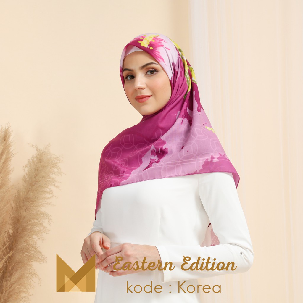 Meirista Hijab Eastern Asia Edition Korea | Kerudung Segi Empat Lasercut Segiempat Voal Premium Printing