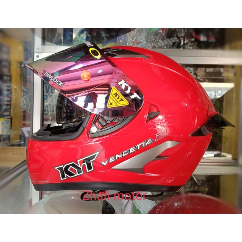 Jual Helm kyt vendetta 2 paket ganteng fire red solid original 100 SNI