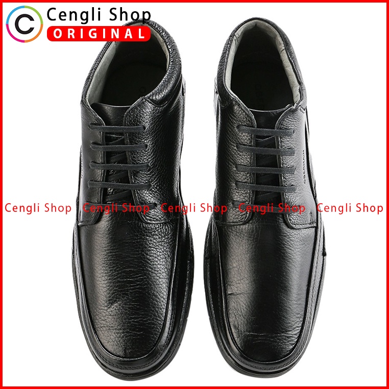 SEPATU OBERMAIN PRIA ORIGINAL BOOT FORMAL KULIT ASLI HITAM OM01