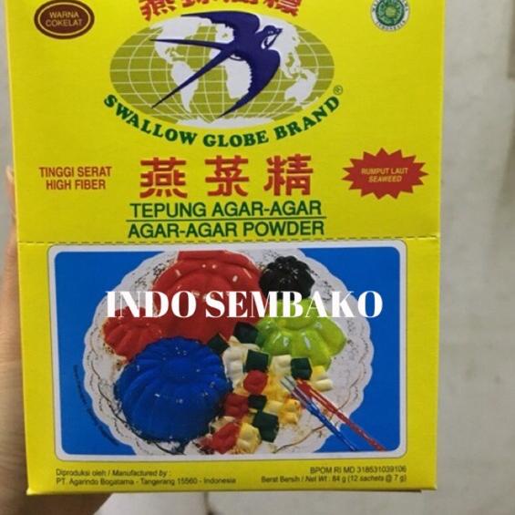 

Trend - Tepung Agar Agar Swallow 12 sachet Globe Brand / Ager-ager powder Coklat , Merah , Hijau , Putih