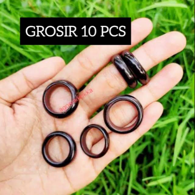 GROSIR 10 PCS CINCIN BULAT POLOS HITAM KOKKA KAUKAH