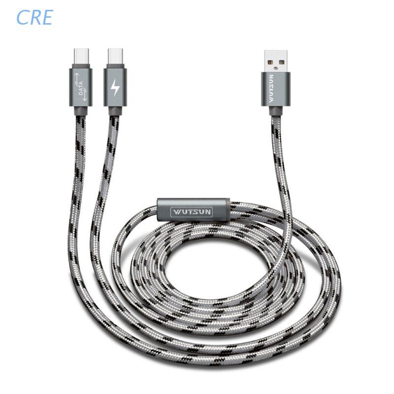 Cre Splitter Y USB 2.0 Tipe A Male Ke Dual USB C Male Fast Charging