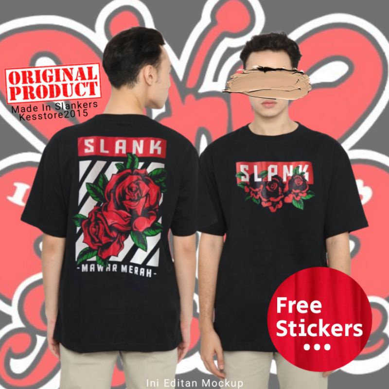 KAOS SLANK ORIGINAL MAWAR MERAH KAOS OFF WHITE KAOS PUTIH