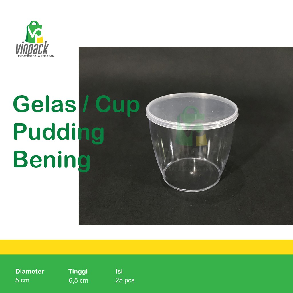 Thinwall/ Cup/ Mangkok pudding TEBAL BENING Tanpa Kaki 150 ml