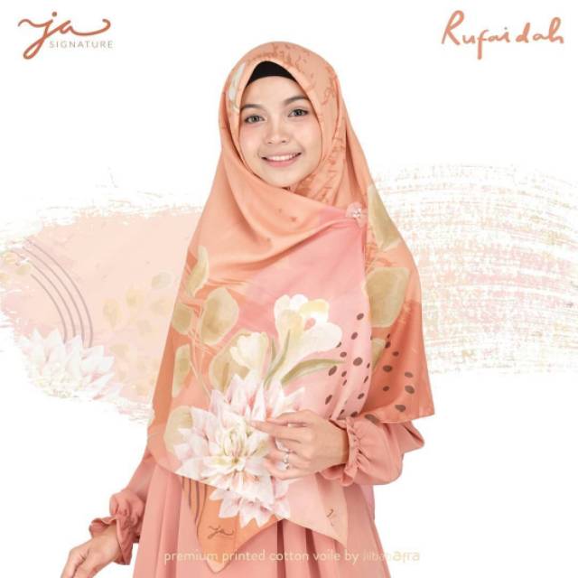 Hijab voal premium - printing - kerudung segi empat - jilbab Afra signature - daily hijab - scraf