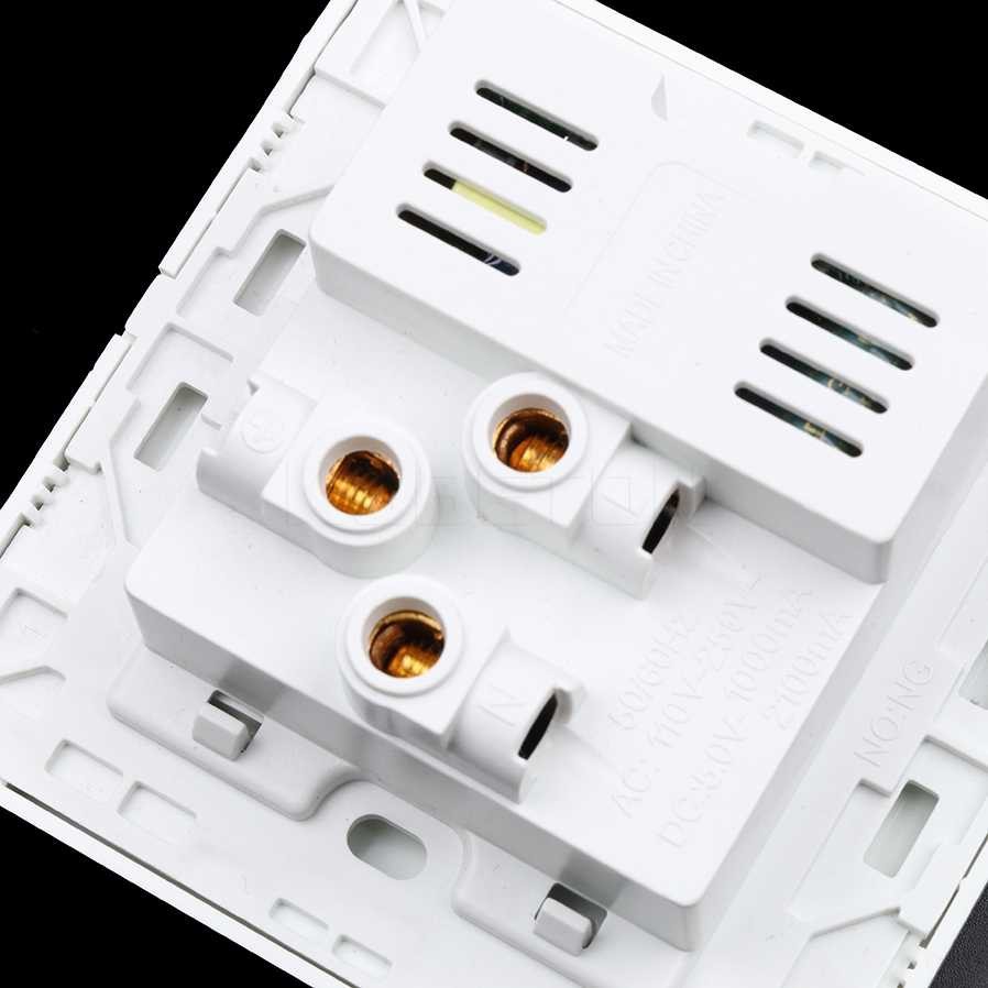 FACEPLATE USB CHARGER 2 PORT 5V WALL SOCKET OUTLET STOP KONTAK PUTIH