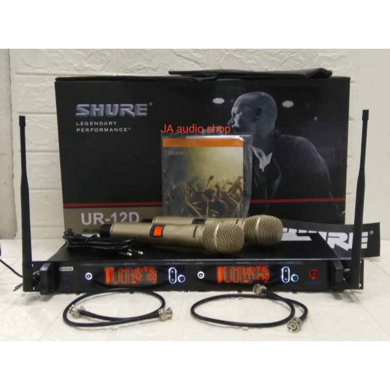 Mic Wireless shure ur12d || SHURE UR 12D dual handle (bisa ubah frequensi)