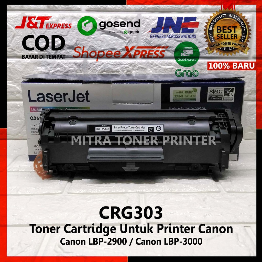 Toner Cartridge Compatible CRG303 Untuk Printer Canon LaserJet Canon LBP-2900 / Canon LBP-3000