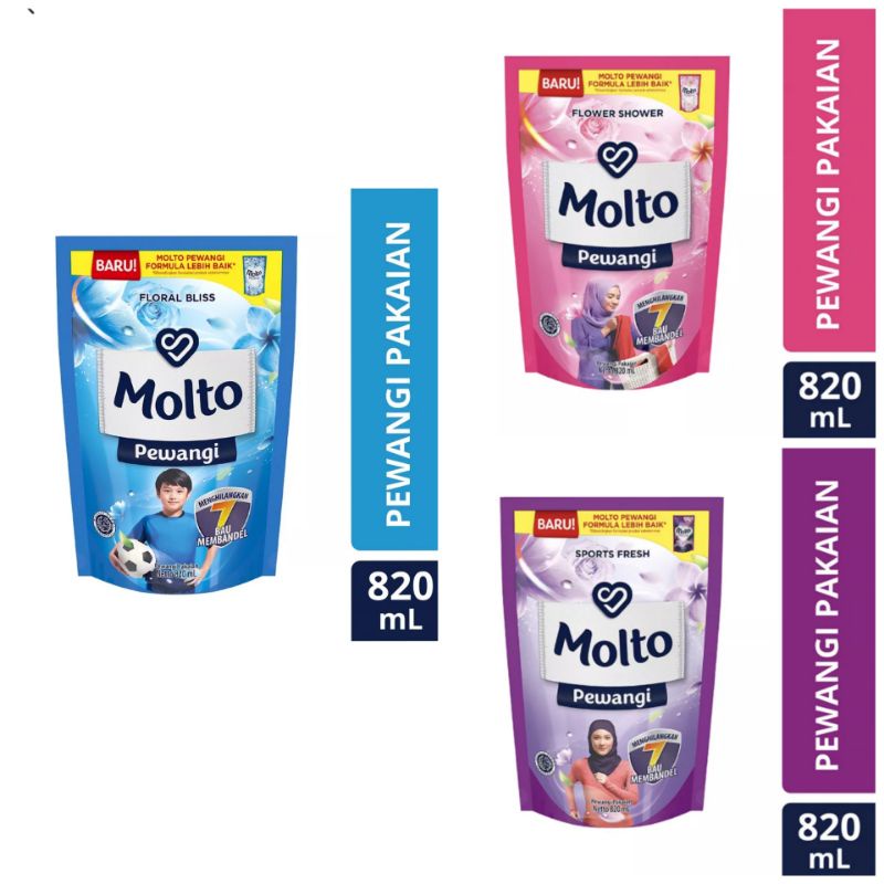 MOLTO Pewangi Pakaian Pouch Refill 820ml/780ml