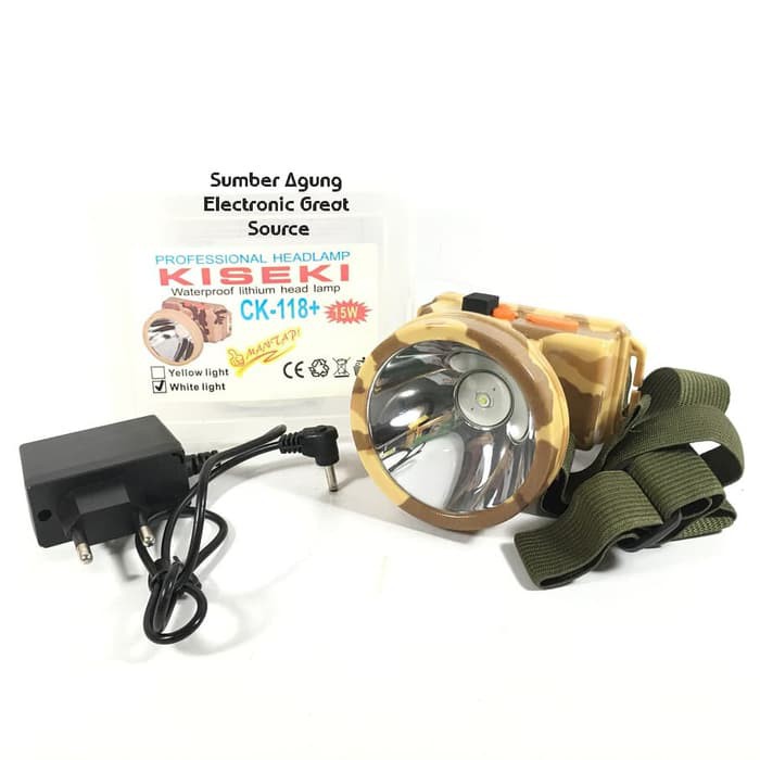 Senter Kepala CK118+ Kiseki Loreng Doreng CK118 15W Super Terang