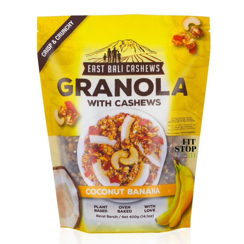 

East Bali Cashew Granola cashew Coconut Banana 400gr