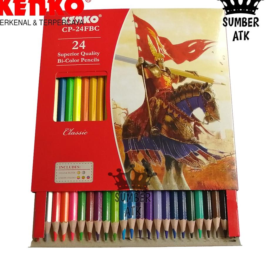

Berkualitas Pensil Warna KENKO 24 warna Bi-color CP-24FBC 48 warna dengan 2 sisi Color Pensil