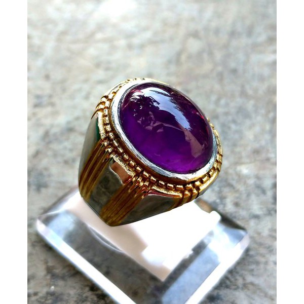 ASLI CINCIN PRIA BATU AKIK KECUBUNG ASIHAN / KECUBUNG AMETHYST / KECUBUNG UNGU FANCY HQ