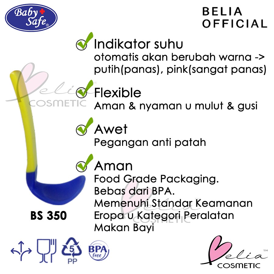 ❤ BELIA ❤ BABY SAFE BS 350 Flexible &amp; Heat Indicator Color Changing Spoon | Bottle Tong BD058 | Capit Botol | BD059 Bottle Clipper