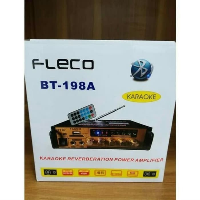 Promo Terbaru!!! Amplifier FLECO BT-198A Bluetooth Stereo Karaoke + Mp3 player + FM Radio Berkualitas