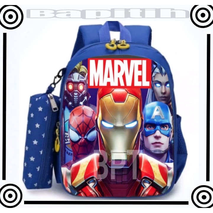 BPT Tas Ransel Anak Sekolah SD Laki Laki Spiderman Captain America Kode 1358 065 Perempuan Unicorn LOL