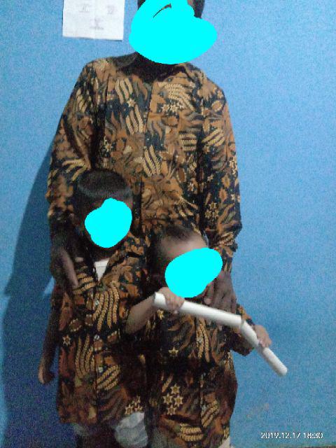 Baju Couple Ayah Dan Anak  Kemeja Hem Batik Manggar