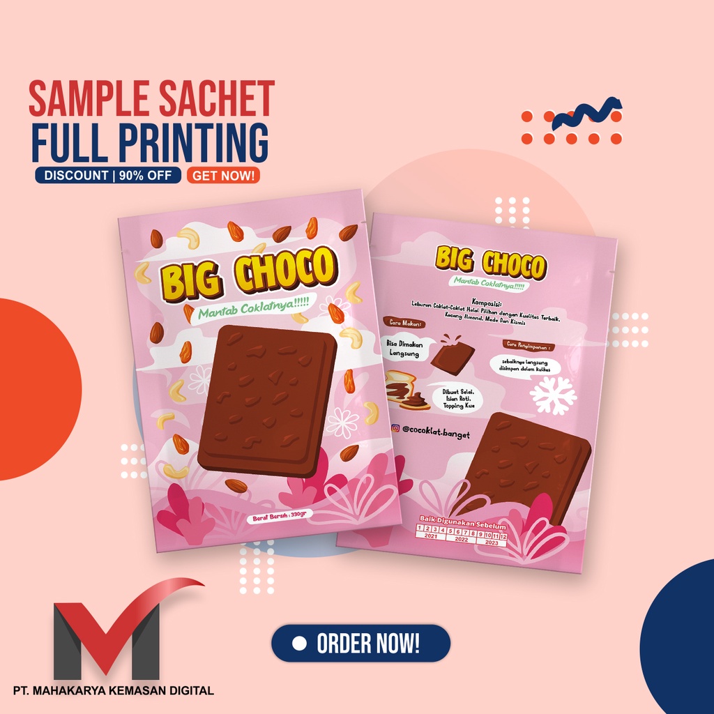 Jual Cetak Kemasan Sachet Coklat Batang Sample Shopee Indonesia 9326