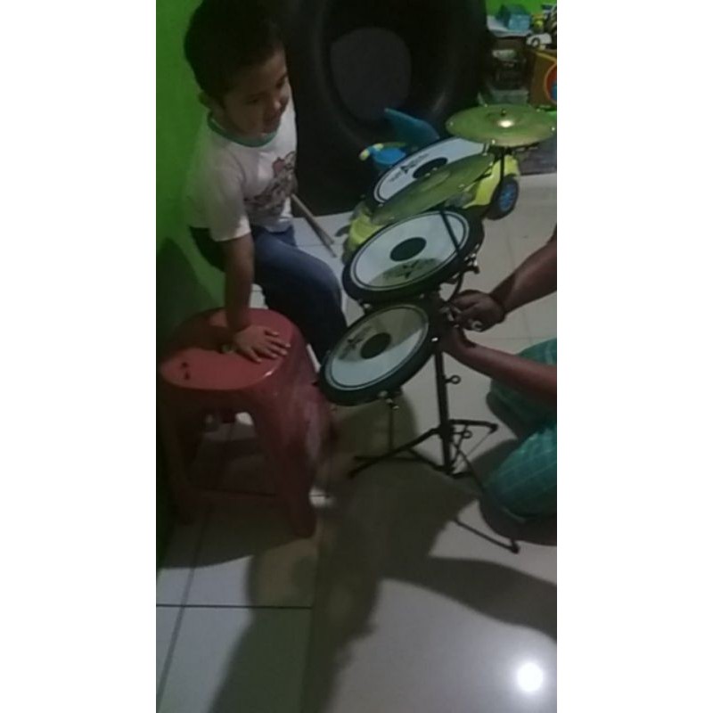 ALAT MUSIK DRUMB TAM TAM 2 SYMBAL (bonus 1 pasang stik )