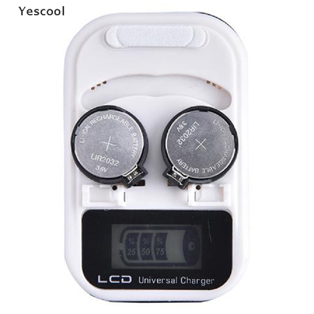 Yescool LIR2032LIR2025LIR2016 Charger Baterai Lithium 3.6V Rechargeable