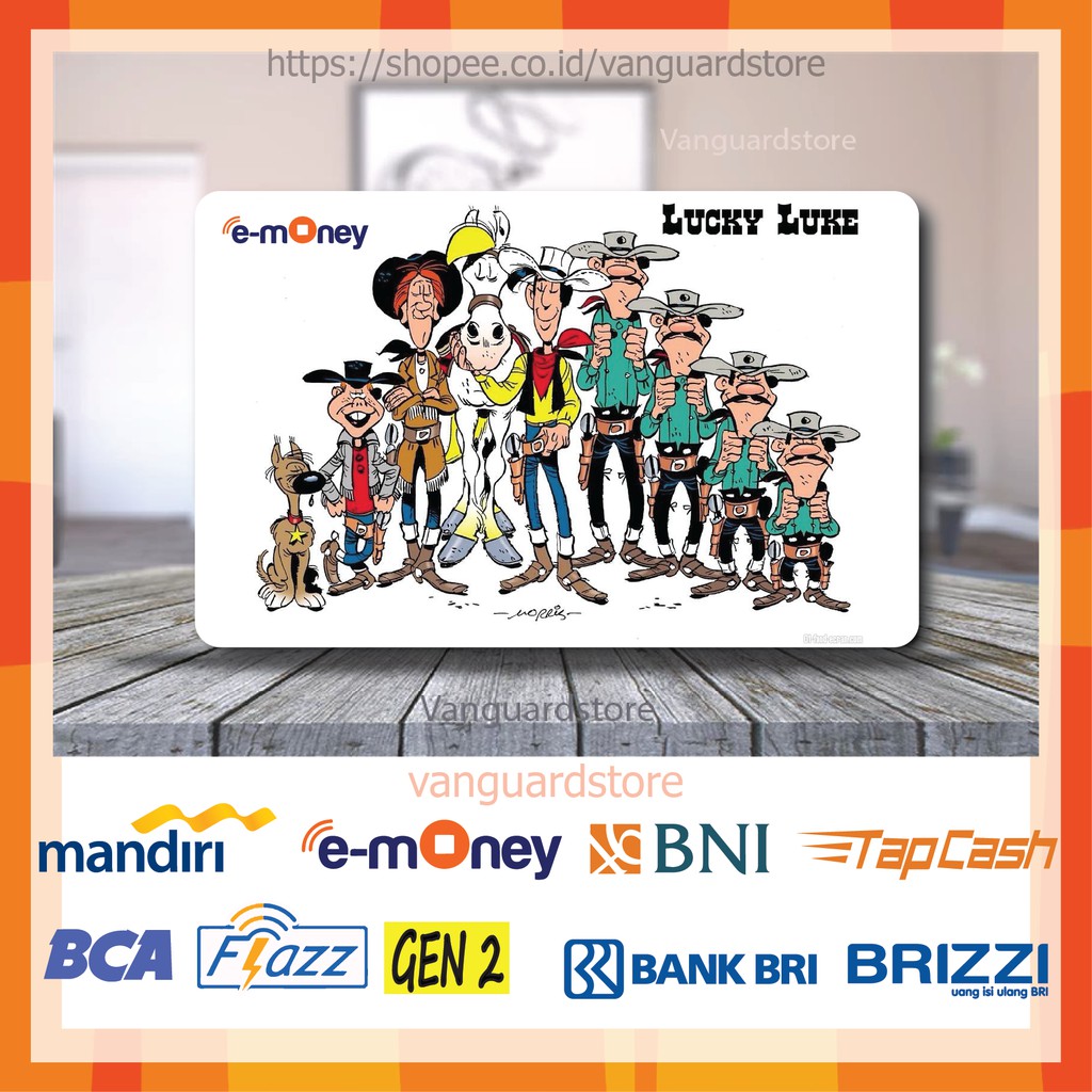 KARTU E MONEY E TOLL LUCKY LUKE SANG KOBOY KARTUN MOVIE 20 EMONEY MANDIRI FLAZZ BCA TAPCASH BRIZZI