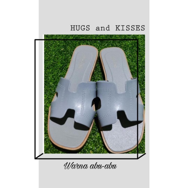 Sandal Original Tawana H Square Polos Import Higt Quality S2-Abu polos