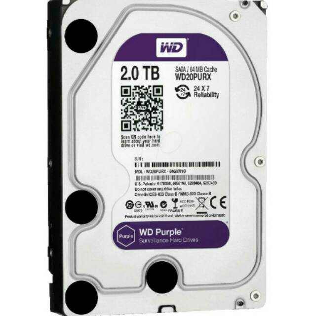 Harddisk (HDD) Internal CCTV WD Purple 3.5&quot; 2TB CCTV