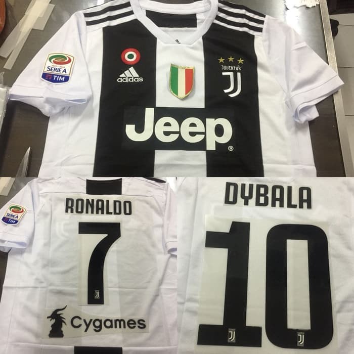 Jersey Baju Kaos Juve Juventus Home 18/19 PATCH SERIE A FREE NAMESET