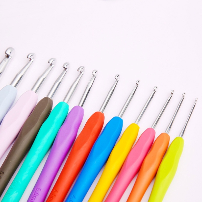 Zzz 41pcs / Set Jarum Rajut / Crochet / Tenun Gagang Panjang Lembut Ergonomis
