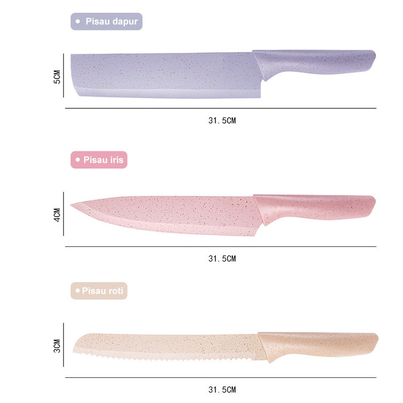 1 Set Paket Pisau Dapur Set Murah Tajam Peralatan Perlengkapan Dapur Murah