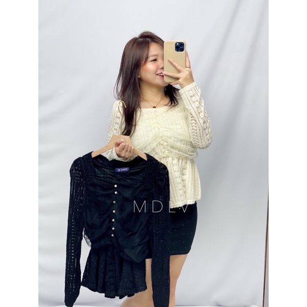 MDLV ~ 8824 HENRITA PEPLUM BLOUSE KOREA PREMIUM BLOUSE WANITA ATASAN LENGAN PANJANG FASHION IMPORT