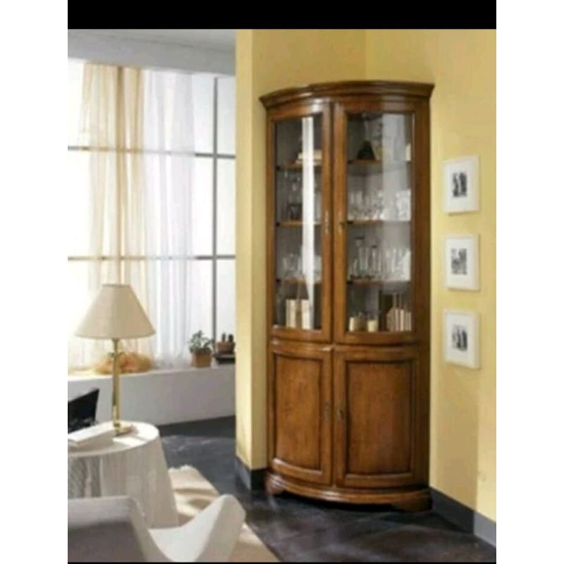 Lemari sudut jati minimalis furniture Jepara