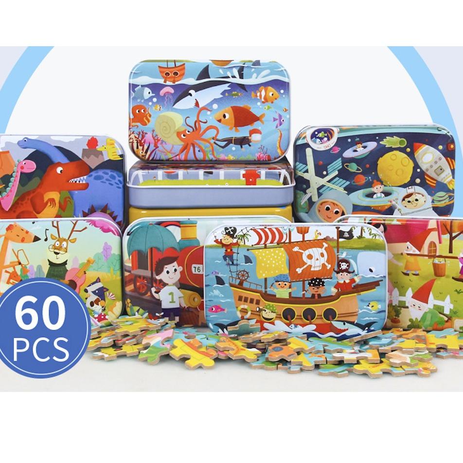 Kualitas Terjamin Puzzle kaleng 60 Keping Lucu