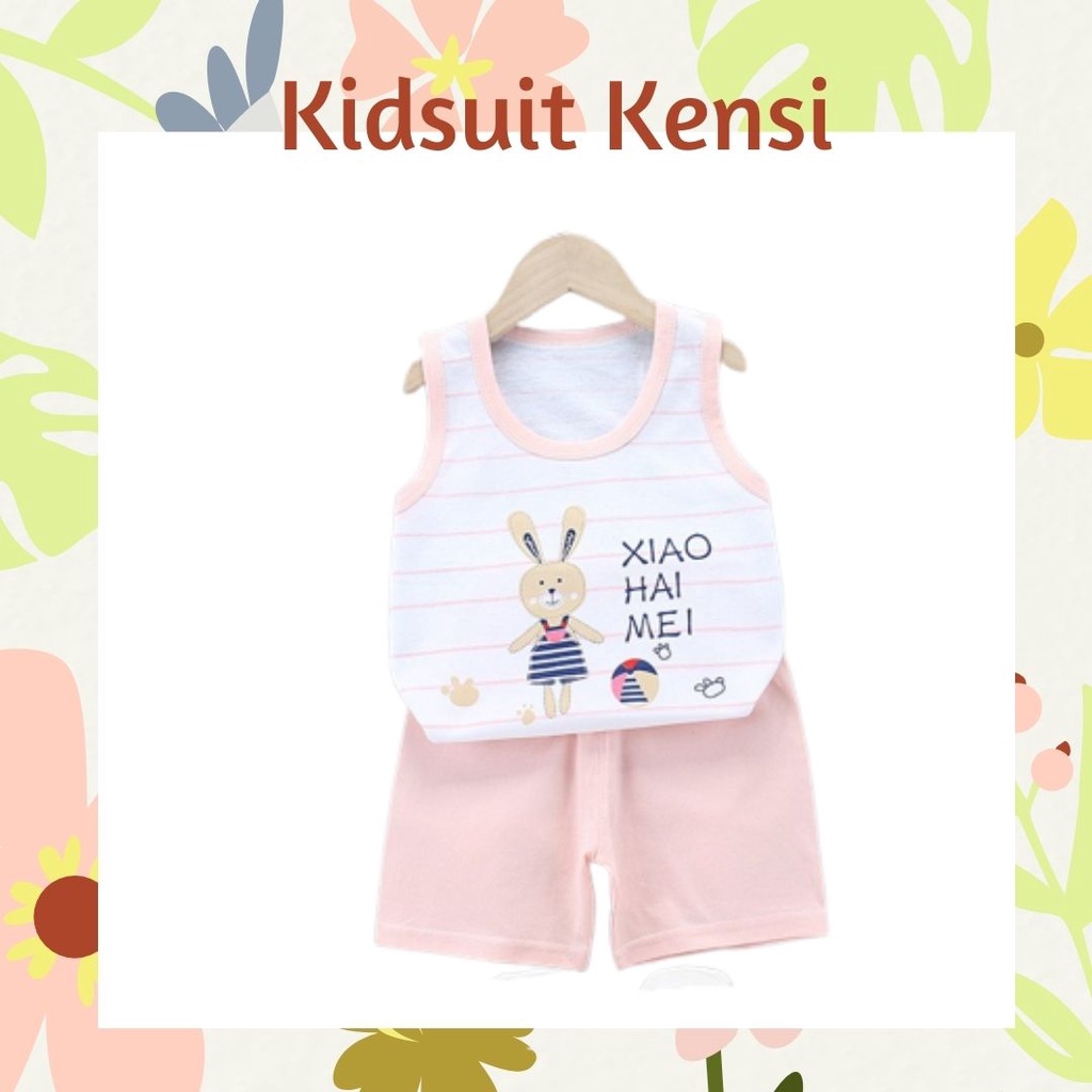 Plazababyku KIDS SUIT KENSI Setelan Anak Bahan Kaos Lengan + Celana Berkualitas Import 0-3 Tahun ebv