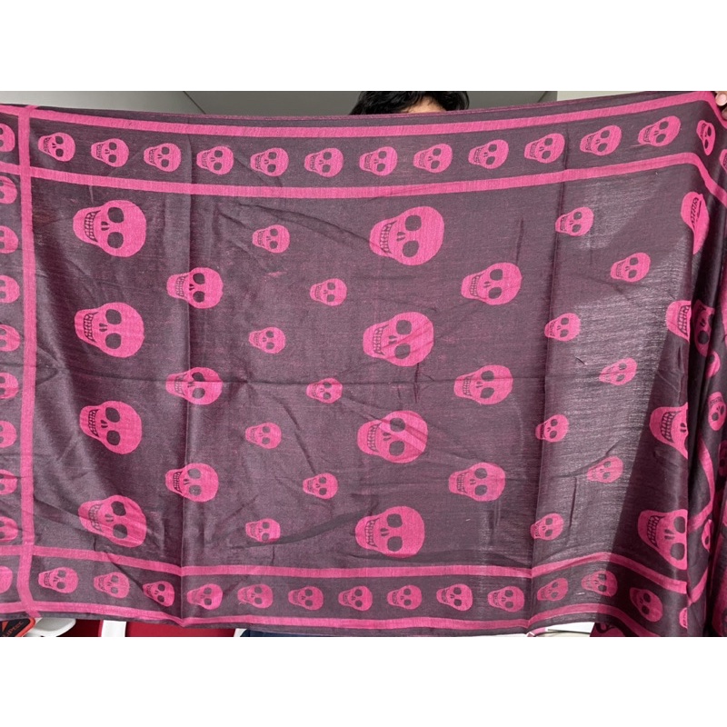 pashmina skull / shawl skull / scarf skull /Mr. Skull Sutra Pink Fuschia