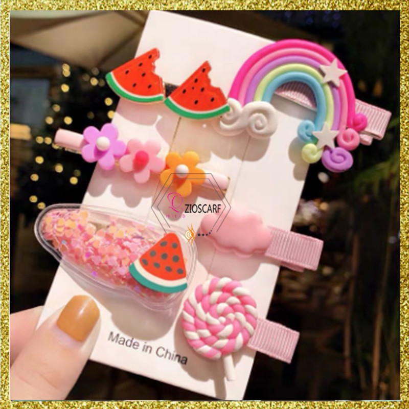 1 SET Jepit Rambut ANAK/JEPIT RAMBUT KARAKTER/HAIRPIN RAINBOW korea fashion jepit rambut wanita ak03