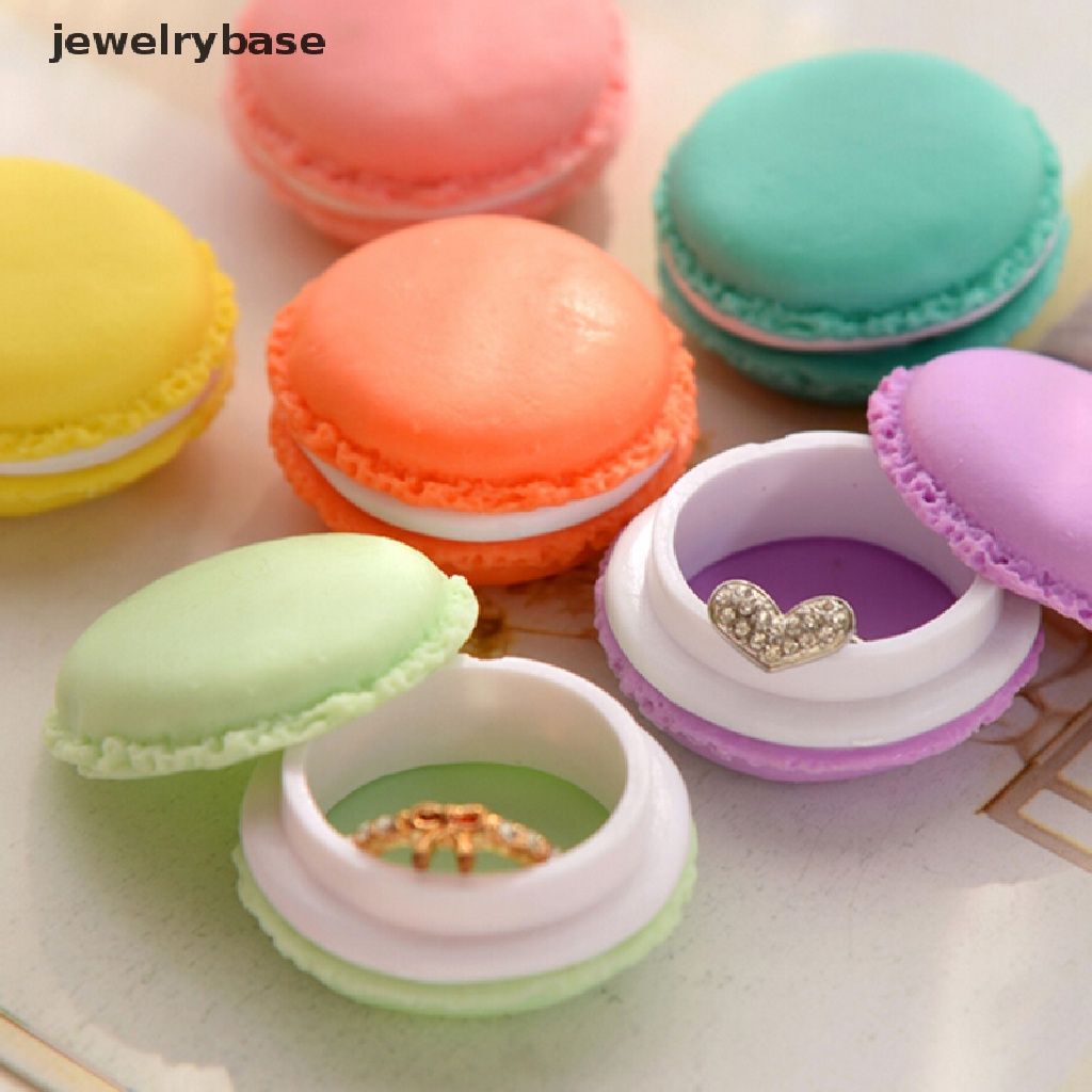 Kotak Penyimpanan Perhiasan Bentuk Macaron Warna Permen Untuk Hadiah Ulang Tahun