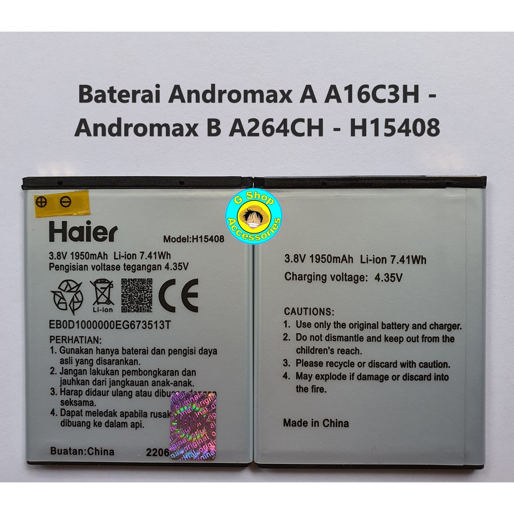 Baterai Smartfren Andromax A A16C3H Andromax B A26C4H H15408 Original