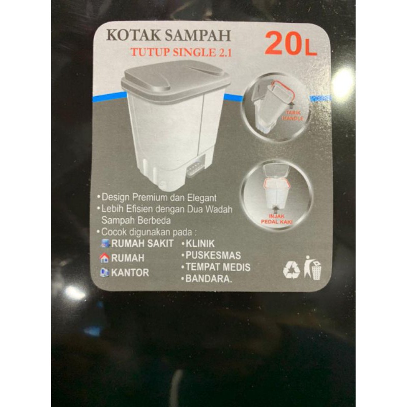 MPW PRODUCT - Tempat Sampah Injak 20 Liter 2 Wadah Terpisah / Tempat Sampah Organik non Organik / Tempat Sampah Medis