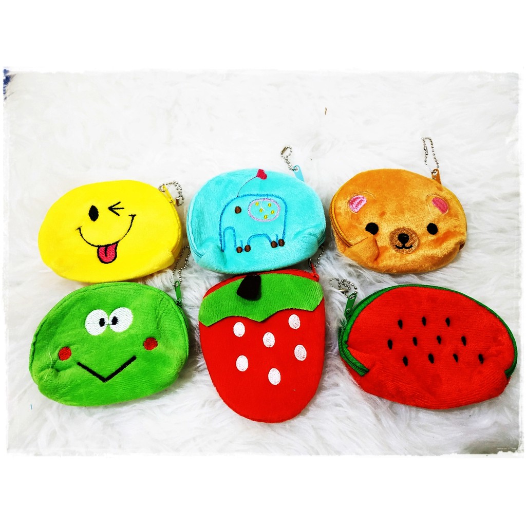 DB03 Dompet Bulu Tipis Fruit Besar 11x9cm