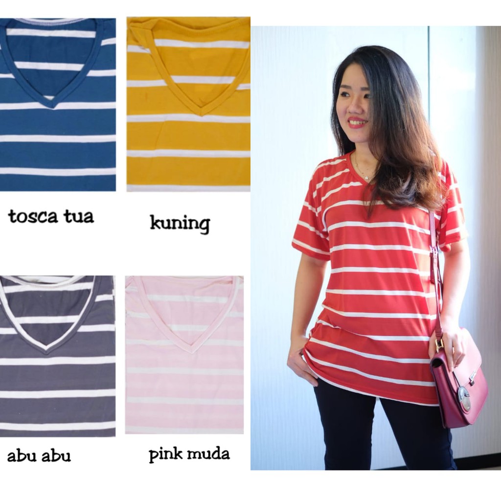 Kaos Salur Warna Jumbo / Kaos Salur Murah / Kaos Wanita Warna Part 1