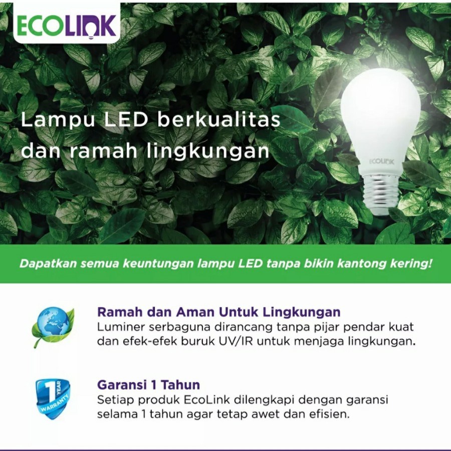 Lampu Bohlam Ecolink 3 Free 1 LED Bulb Multipack 12W Putih - 12Watt 12 Watt