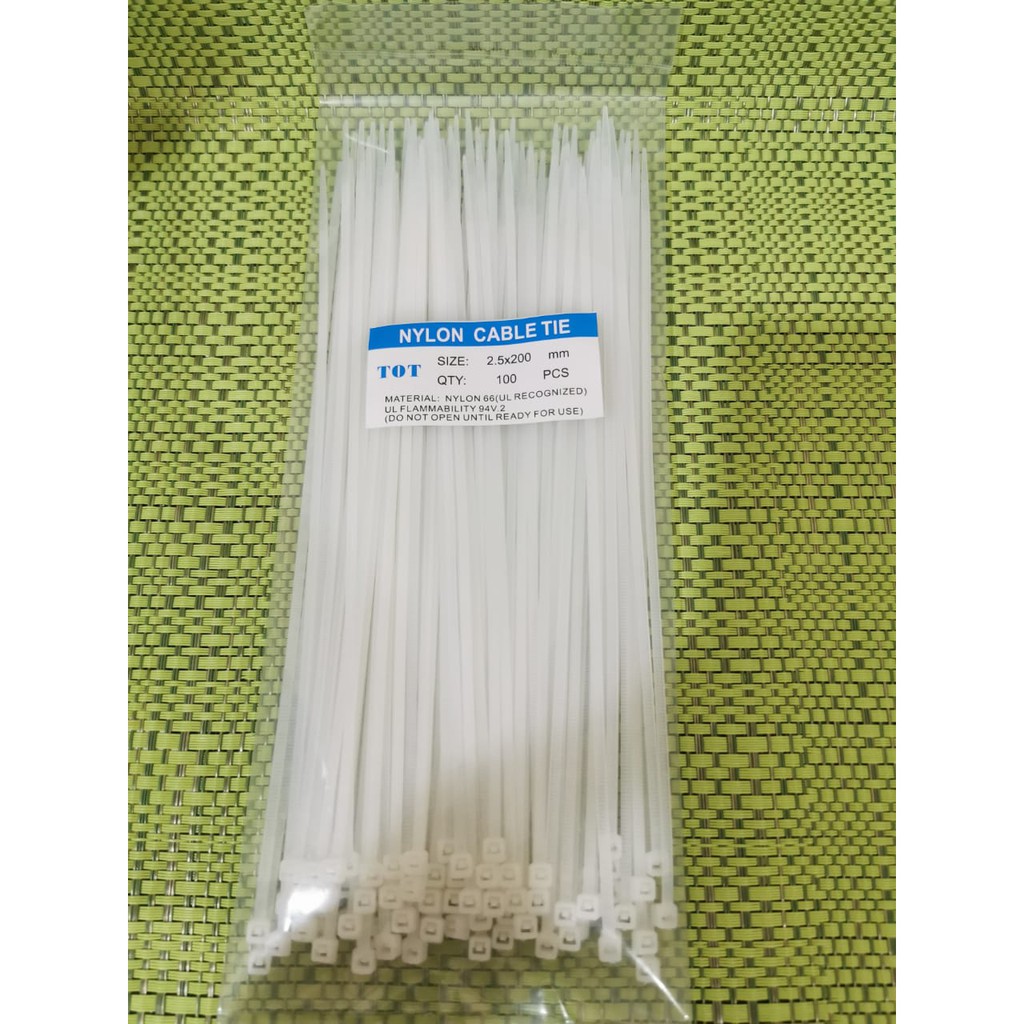 Kabel Ties Nylon freed 200 mm Putih - Hitam Kabel TIs