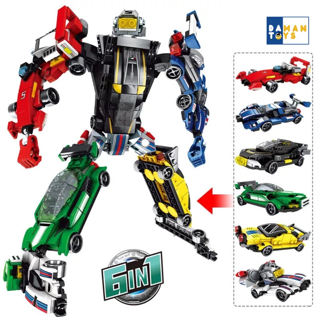 Mainan Anak Cowok/Block Robot/Brick Mobil 6 in1 Tranformers/Blast Ranger