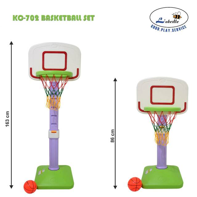 Basketball set mainan anak plastik atur ketinggian include bola