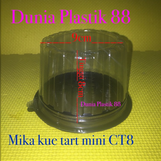 isi50pc MIKA CT8 box plastik tempat kue cake bolu tart ulang tahun tumpeng kecil mini bulat coklat