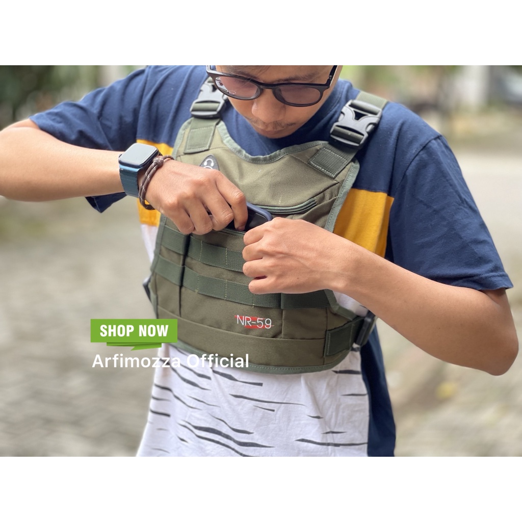 TAS DADA PRIA TACTICAL ORIGINAL NR-59 MODEL ROMPI GREEN ARMY / CHEST RIG BAG NR-59 ORIGINAL / CHEST BAG PREMIUM ORIGINAL NR-59