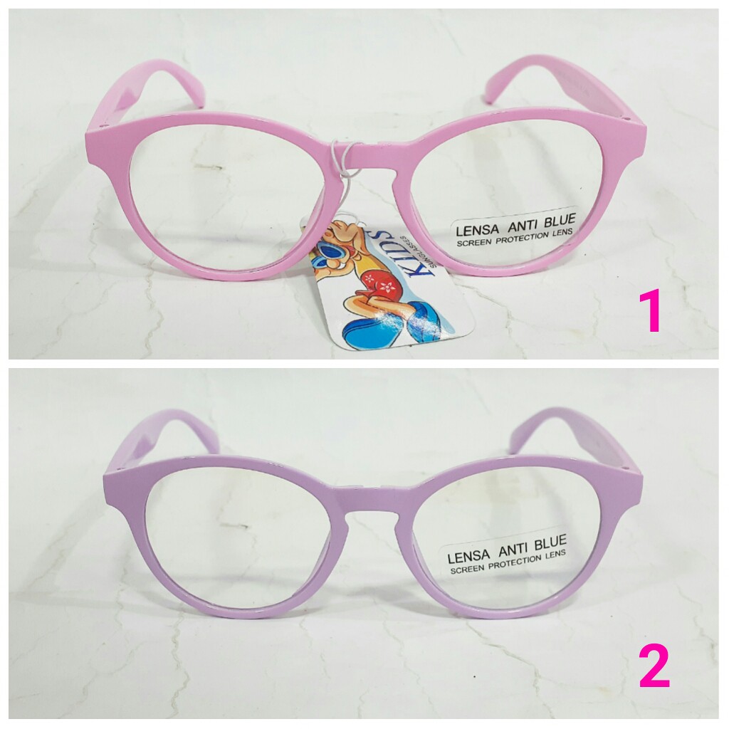 kacamata anak perempuan cantik lucu pintar kaca mata bening anti blue radiasi UV tak kena debu murah-3