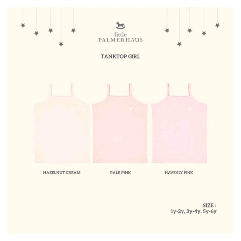 Little Palmerhaus Girl Tank Top / Set of 3 / Singlet Anak Perempuan (warna yang sama)