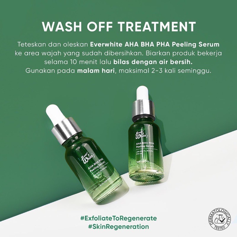 EVERWHITE AHA BHA PHA Peeling Serum Indonesia / Cica Soothing Essence Toner / Niacinamide Peptide